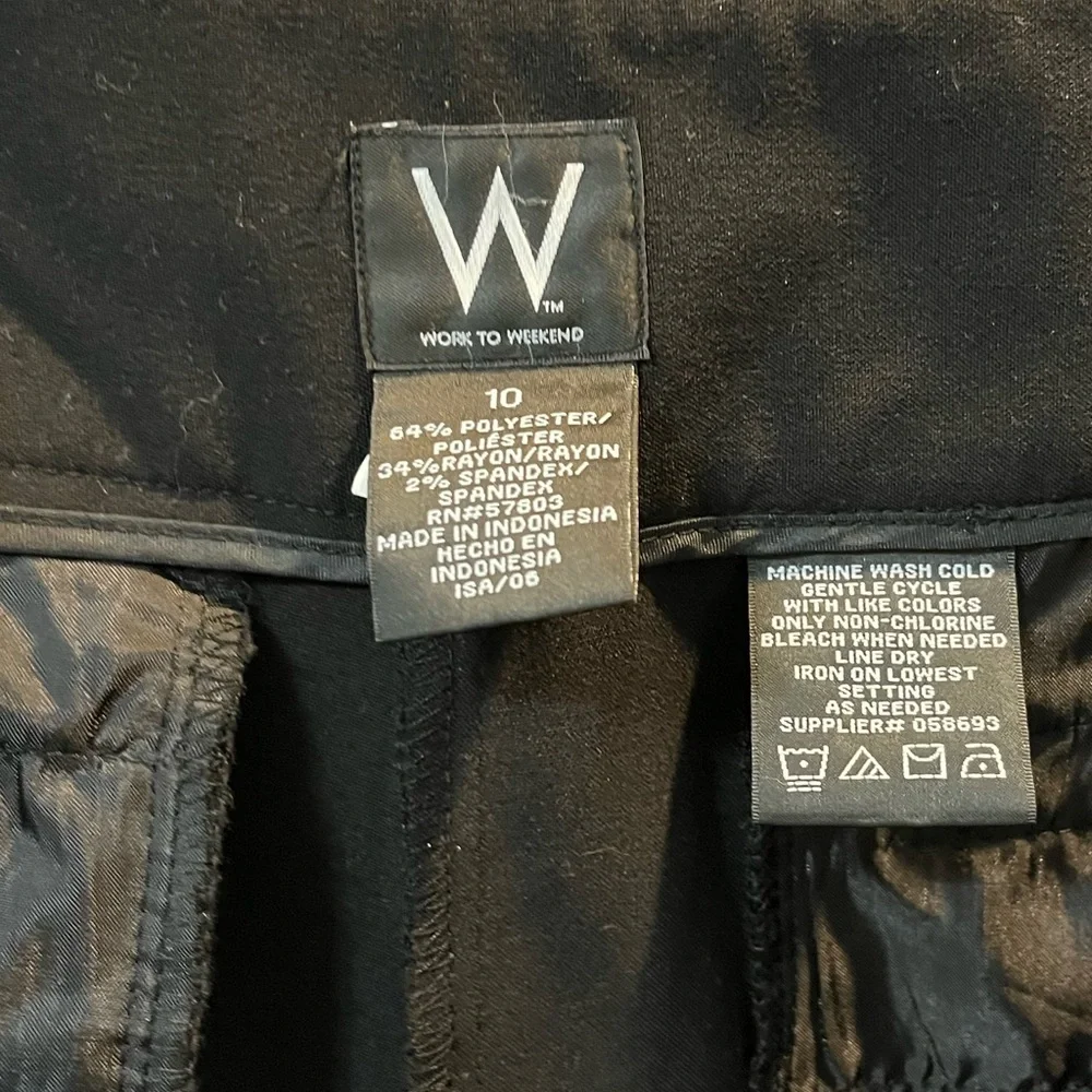 W-Work to Weekend Classic Black Wide Leg Trousers - Picture 2 of 3